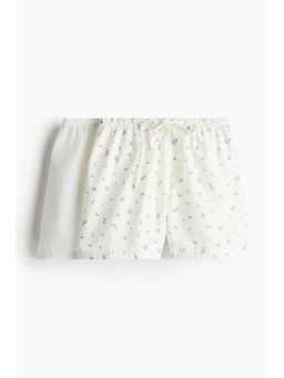H&M - Women 2-Pack Cotton Poplin Pyjama Shorts