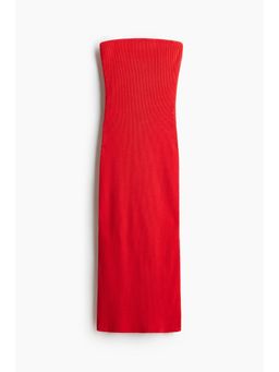H&M - Women Red Ribbed Tube Dress