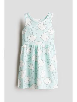 H&M - Girls Black Patterned Cotton Dress