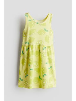 H&M - Girls Black Patterned Cotton Dress