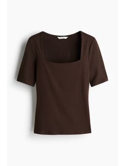 H&M - Women Green Square-Neck Top