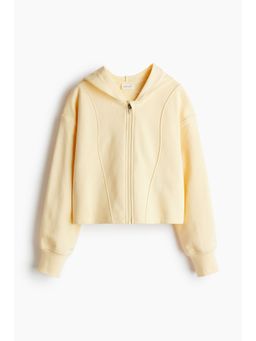 H&M - Girls Yellow Short Zip-Through Sports Hoodie