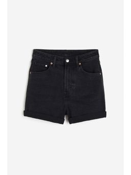 H&M - Women Black Mom Ultra High Denim Shorts