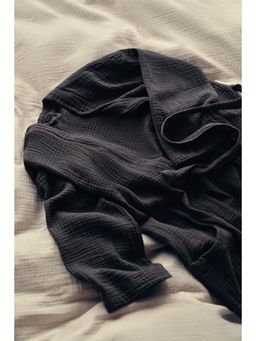 H&M - Women Grey Muslin Dressing Gown