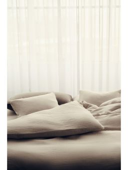 H&M - Beige Muslin Double/King Duvet Cover Set
