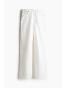 H&M - Women White Tape High-Waist Ankle Jeans