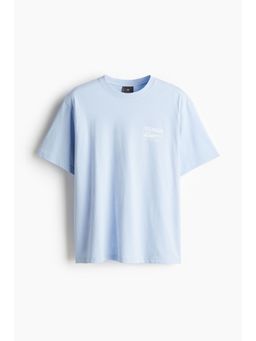 H&M - Men Blue Loose Fit Printed T-Shirt