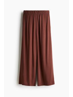 H&M - Women Brown Cropped Pull-On Trousers