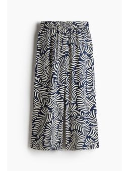 H&M - Women Blue Cropped Pull-On Trousers