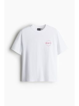 H&M - Men White Loose Fit T-Shirt