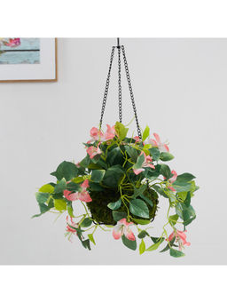 HomeTown - Ilana Faux Hanging Bougainvillea with Pot 54 Cm in Pink Colour