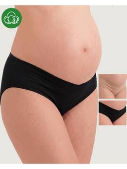 Inner Sense - Women's Organic Cotton Antimicrobial Maternity Panty (Pack of 3) - Multi-Color