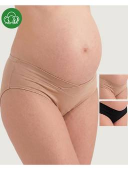 Inner Sense - Women's Organic Cotton Antimicrobial Maternity Panty (Pack of 3) - Multi-Color