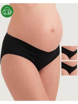 Inner Sense - Women's Organic Cotton Antimicrobial Maternity Panty (Pack of 3) - Black