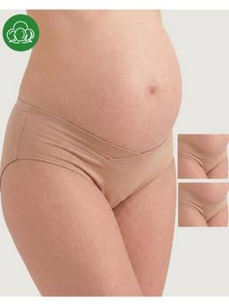 Inner Sense - Women's Organic Cotton Antimicrobial Maternity Panty (Pack of 3) - Nude