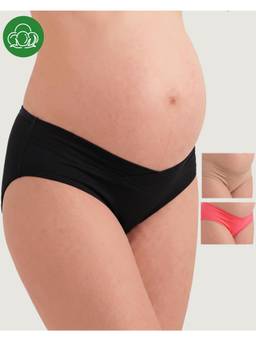 Inner Sense - Organic Cotton Antimicrobial Maternity Panty Multi-Color (Pack of 3)