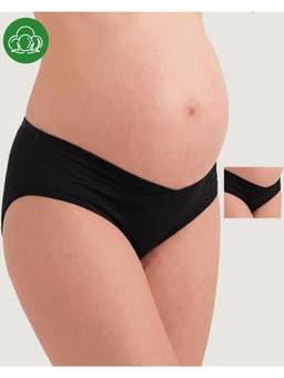 Inner Sense - Organic Cotton Antimicrobial Maternity Panty - Black (Pack of 2)
