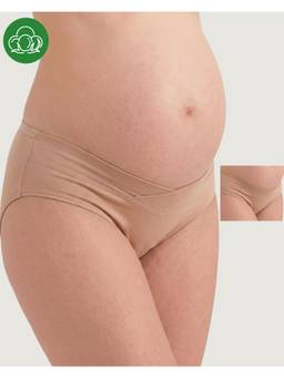 Inner Sense - Organic Cotton Antimicrobial Maternity Panty - Nude (Pack of 2)