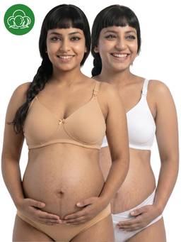 Inner Sense - Organic Cotton Antimicrobial Nursing Bra Pack of 2 - Multi-Color