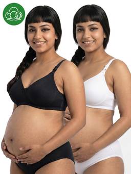Inner Sense - Organic Cotton Antimicrobial Nursing Bra Pack of 2 - Multi-Color