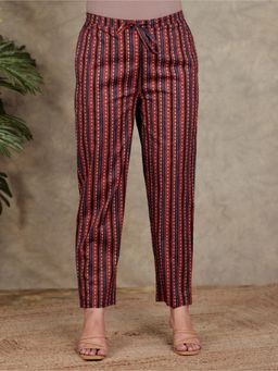 ARAMYA - Multi-Color Soft Cotton Printed Pants for Women