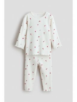 H&M - Girls White Printed cotton pyjamas