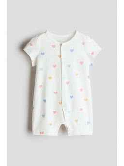 H&M - Girls White Short cotton sleepsuit
