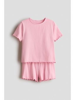H&M - Girls Pink Ribbed pyjamas