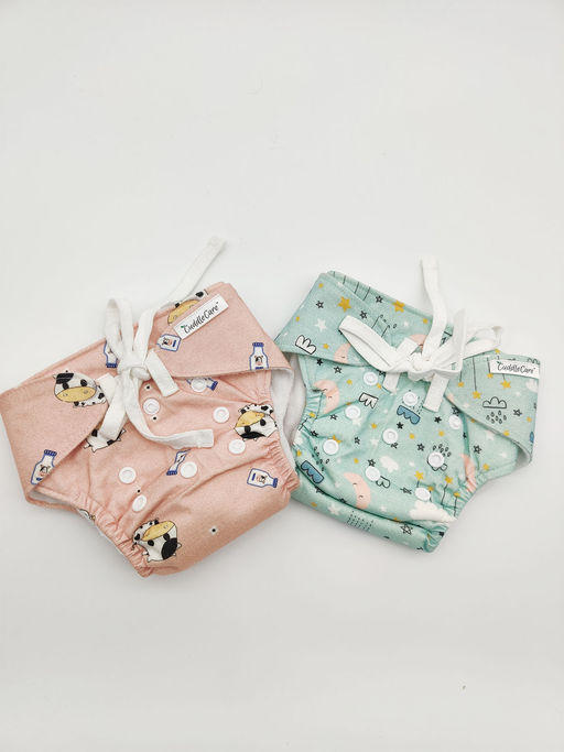Cuddle Care Duo New Born Cloth Diaper for Moon Pie & Baby Moo (Pack of 2)