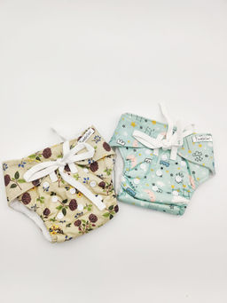Cuddle Care - Duo New Born Cloth Diaper for Moon Pie & Wild Flower (Pack of 2)