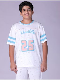 UMILDO - Boy'S Active Sports Wear Dry Fit Dot Printed Jersey T-Shirt