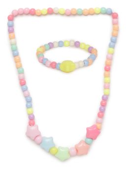 EL REGALO - Kids Girls Jewellery Necklace and Bracelet Combo Multi Color (Set of 2)