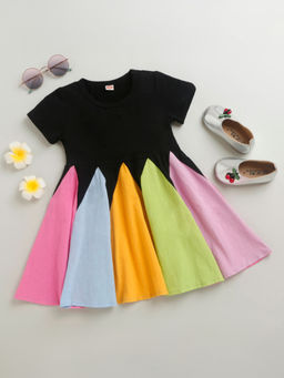Hopscotch - Girls Multi Coloured Solid Casual Dress