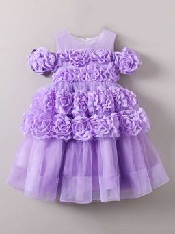 Hopscotch - Girls Lavender Floral Applique Party Dress