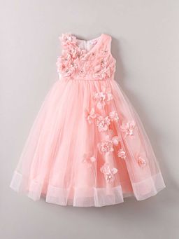 Hopscotch - Floral Applique Sleeveless Party Dress