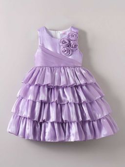 Hopscotch - Floral Applique Tiered Party Dress