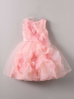 Hopscotch - Floral Applique Sleeveless Party Dress