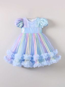 Hopscotch - Girls Multi Coloured Ruffle Embellished Party Dress