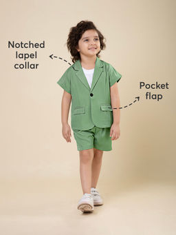 Hopscotch - 2-Piece Notched Lapel Collar Blazer and Shorts
