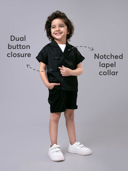 Hopscotch - 2-Piece Notched Lapel Collar Blazer and Shorts