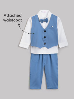 Hopscotch - 2-Piece Shirt with Attached Waistcoat and Pants Bow