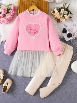 Hopscotch - 2-Piece Lace Embellished Sweatshirt and Leggings