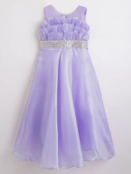 Hopscotch - Stone Embellished Pleated Sleeveless Gown