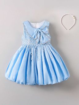 Hopscotch - Lace Embellished Balloon Party Dress with Pearl Headband