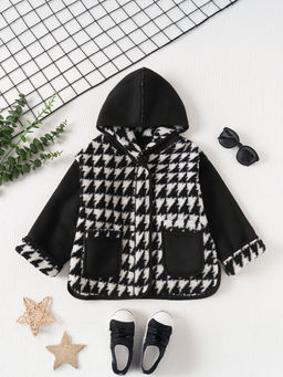 Hopscotch - Houndstooth Print Hooded Jacket