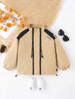 Hopscotch - Text Print High-Neck Jacket