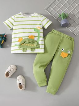 Hopscotch - 2-Piece Stripe Print T-Shirt and Jogger