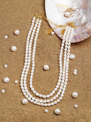 Buy Zaveri Pearls Off White Fresh Water Rice Pearls AAA+ Quality 3 ...