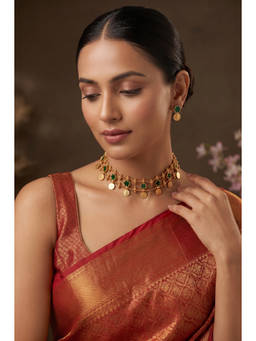 Beryachi - Green Majestic Ela Kathali Temple Jewellery Set