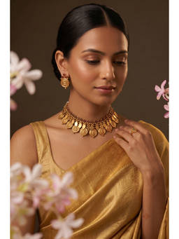 Beryachi - Red Divine Temple Elakathali Jewellery Set
